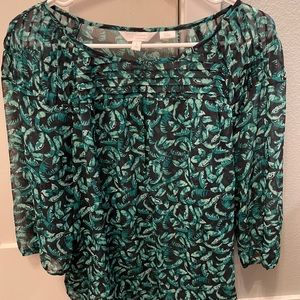 Tropical leaf blouse